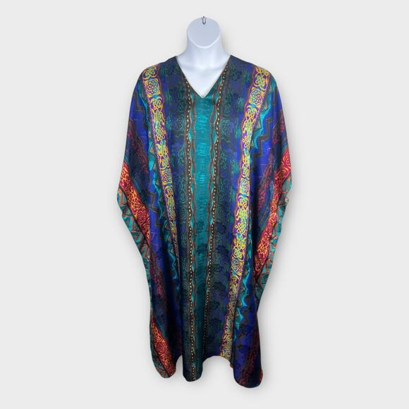 Vintage Sante Caftan Moody Jewel Tones Celtic Knotwork Muu Muu One Size - Picture 1 of 7